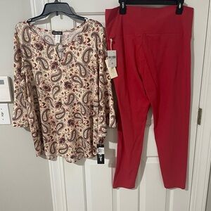 Red Women's leggings 3x set all new